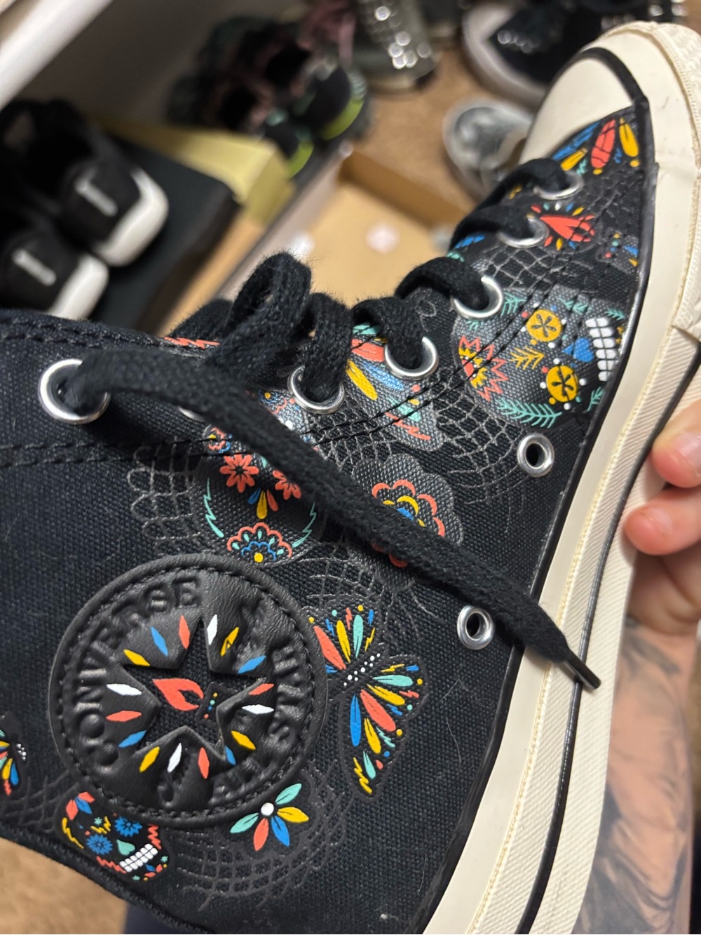 Converse Black High-Top day of the dead size Women’s 7 - Picture 5 of 8
